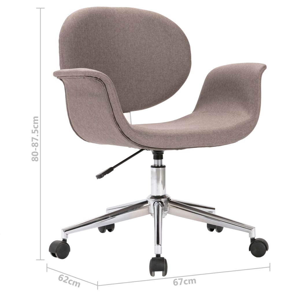 Swivel Dining Chair Taupe Fabric