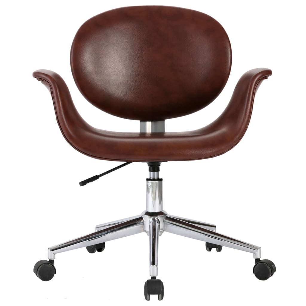 Swivel Dining Chairs 2 pcs Brown Faux Leather