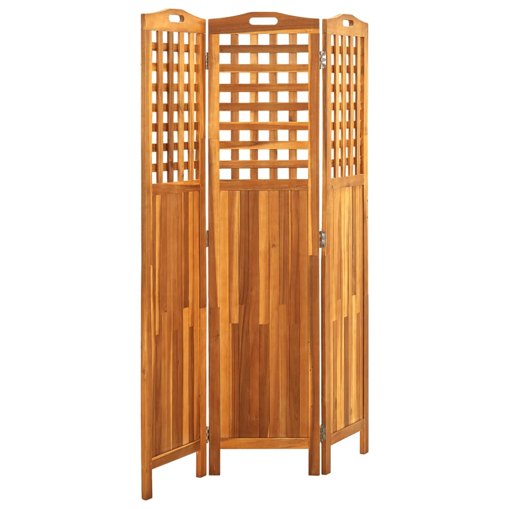 3-Panel Room Divider 121x2x170 cm Solid Acacia Wood