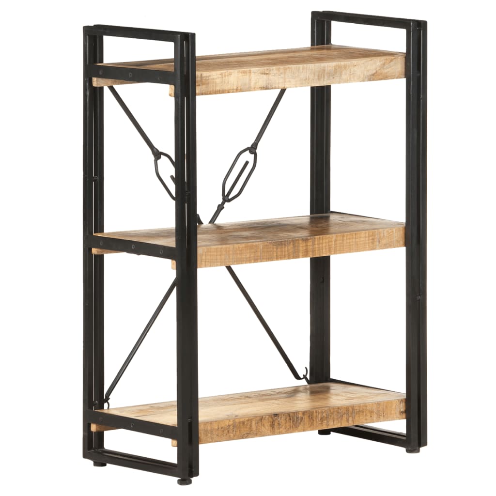 3-Tier Bookcase 60x30x80 cm Solid Mango Wood