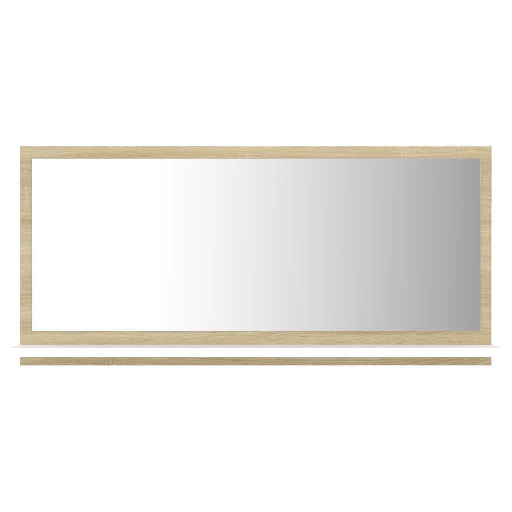 Bathroom Mirror White and Sonoma Oak 80x10.5x37 cm Engineered Wood