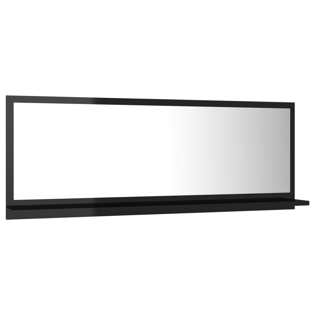 Bathroom Mirror High Gloss Black 100x10.5x37 cm Engineered Wood