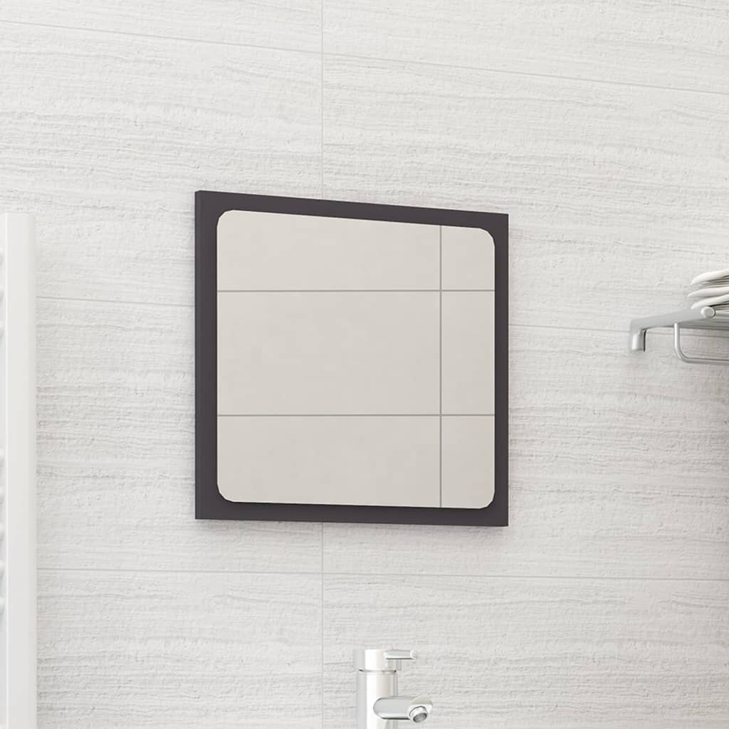Bathroom Mirror Grey 40x1.5x37 cm Engineered Wood
