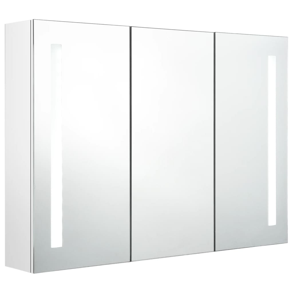 LED Bathroom Mirror Cabinet 89x14x62 cm Shining White