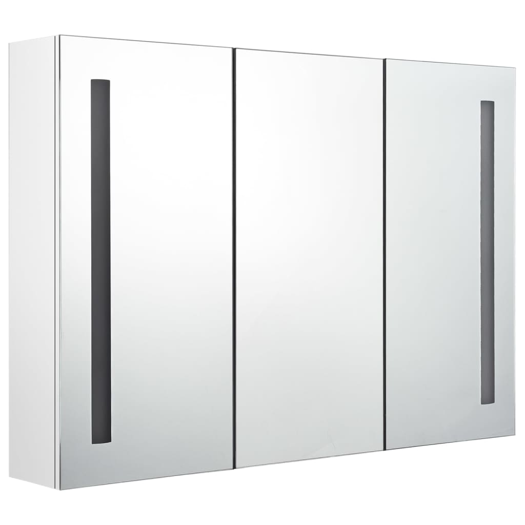 LED Bathroom Mirror Cabinet 89x14x62 cm Shining White