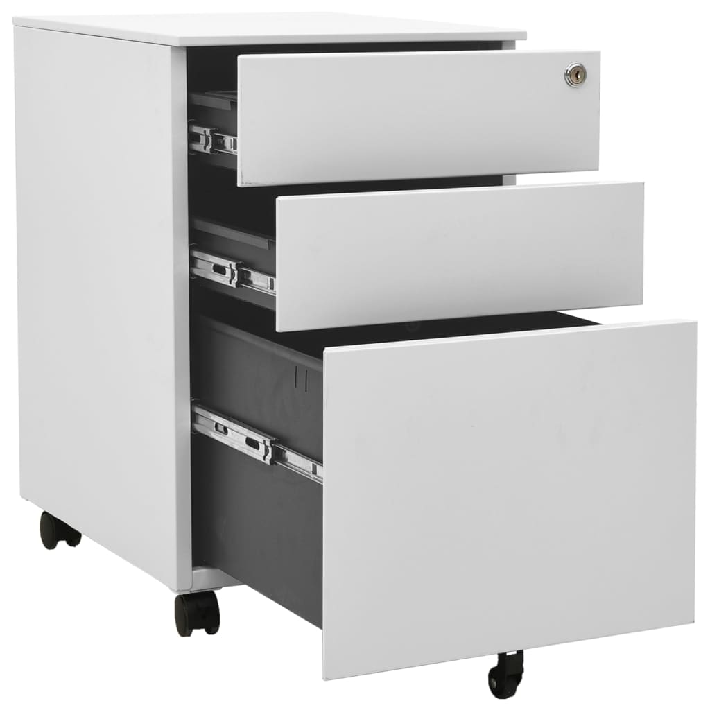 Mobile File Cabinet Light Grey 39x45x60 cm Steel
