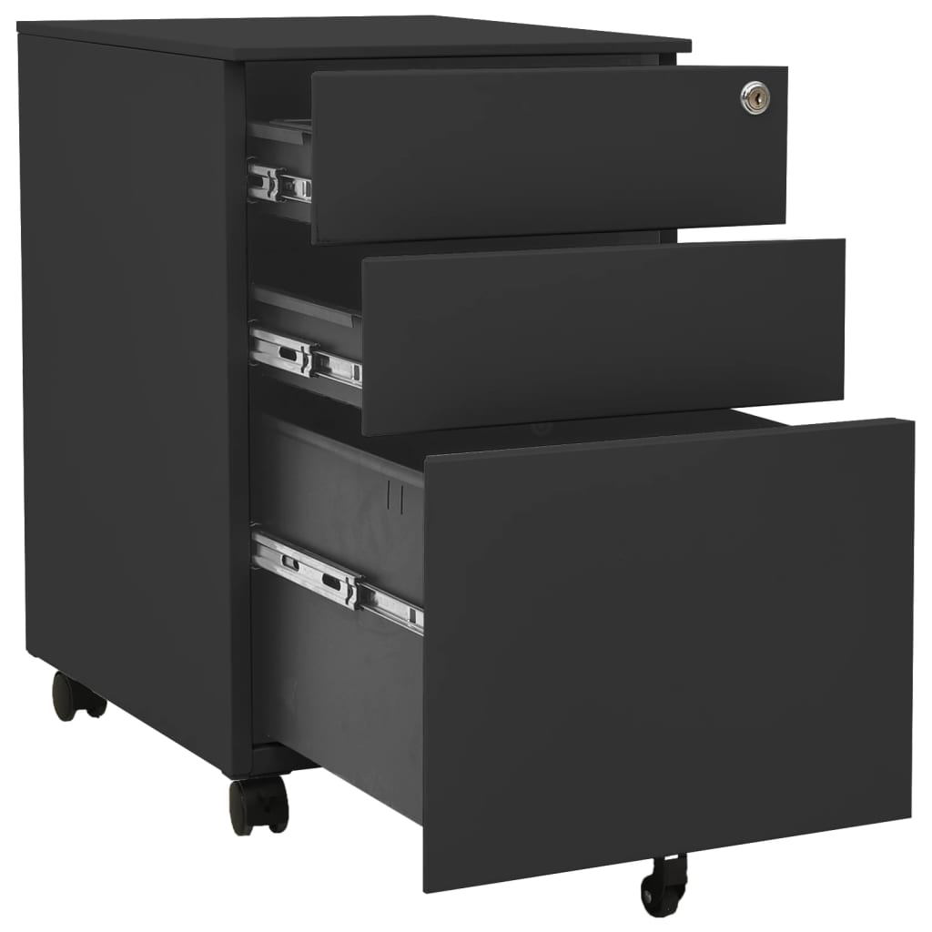 Mobile File Cabinet Anthracite 39x45x60 cm Steel