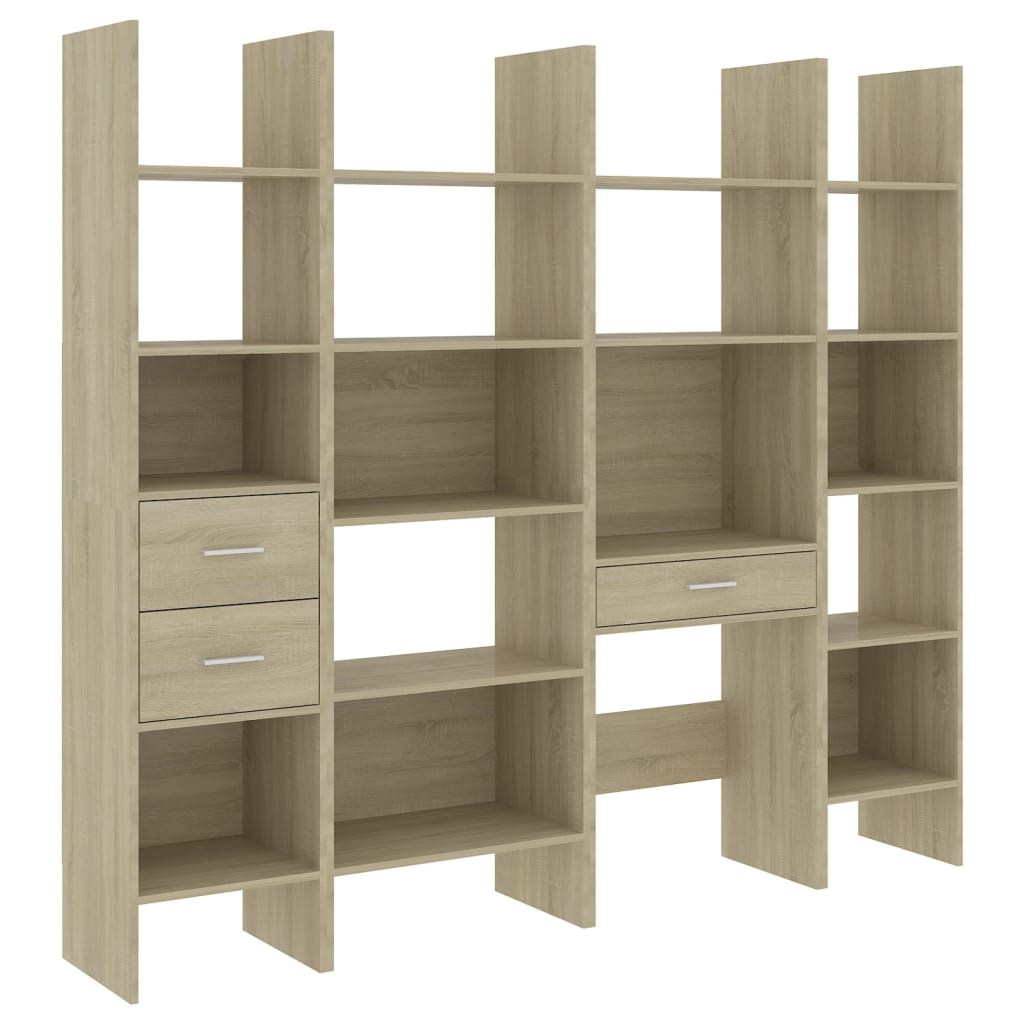 4 Piece Book Cabinet Set Sonoma Oak Engineered Wood