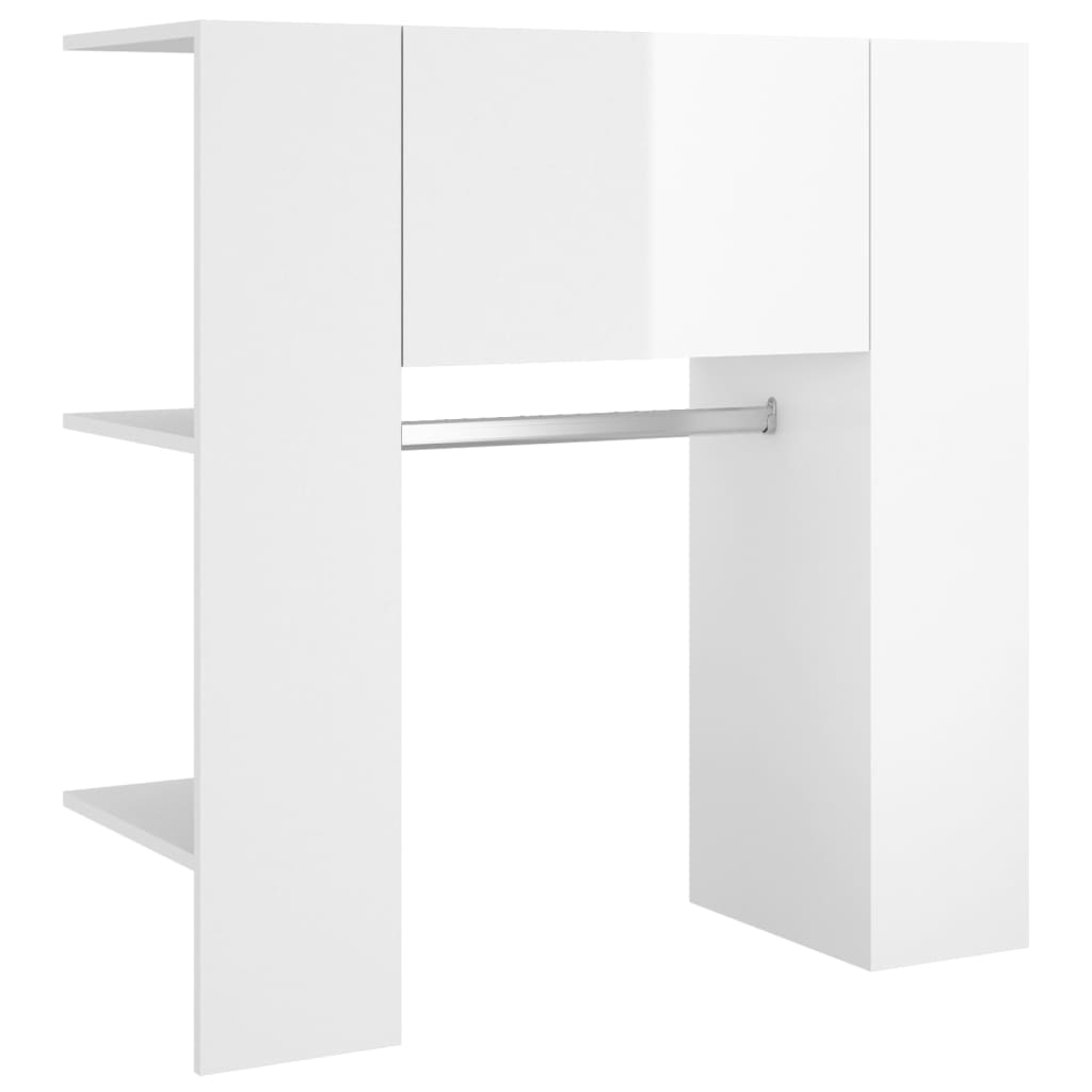 Hallway Cabinet High Gloss White 97.5x37x99 cm Engineered Wood