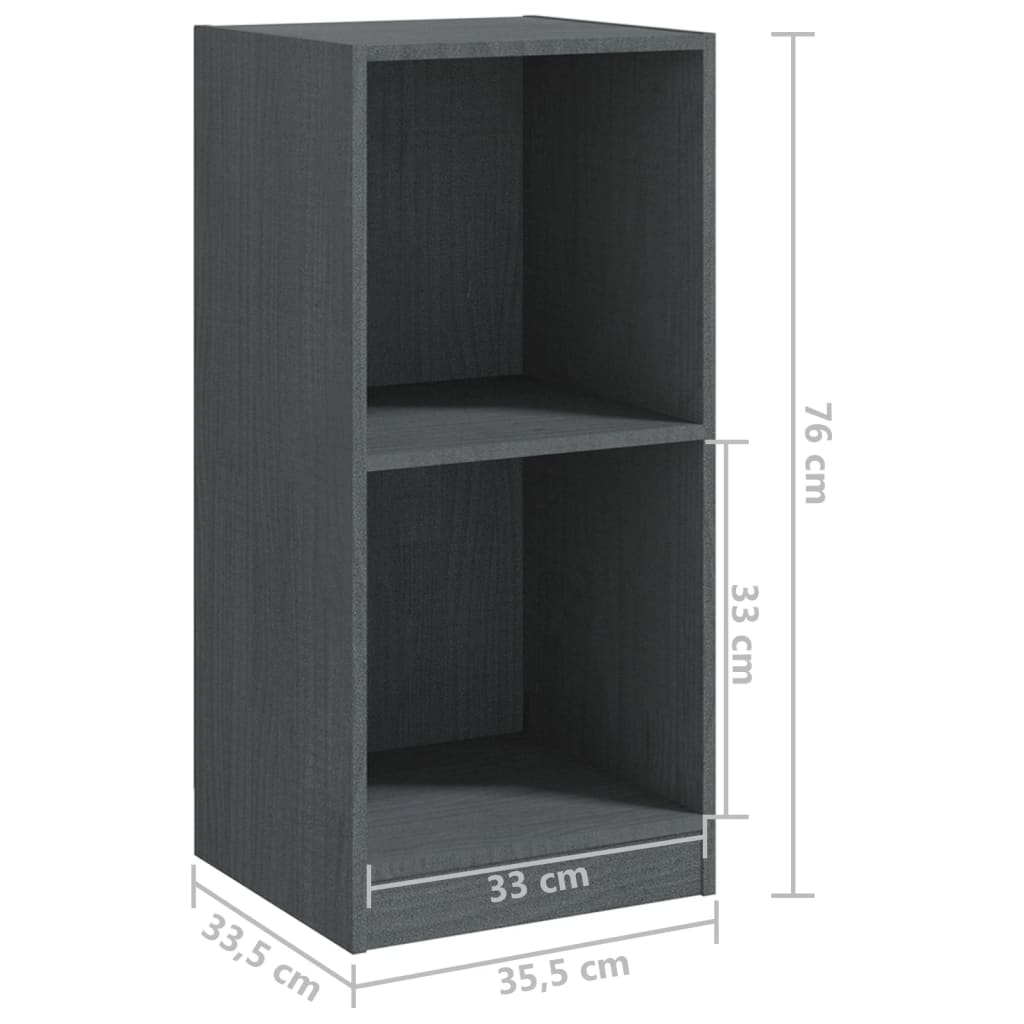 Side Cabinet Grey 35.5x33.5x76 cm Solid Pinewood