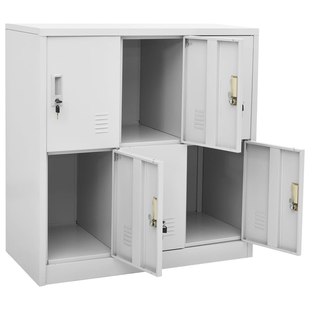 Locker Cabinets 5 pcs Light Grey 90x45x92.5 cm Steel
