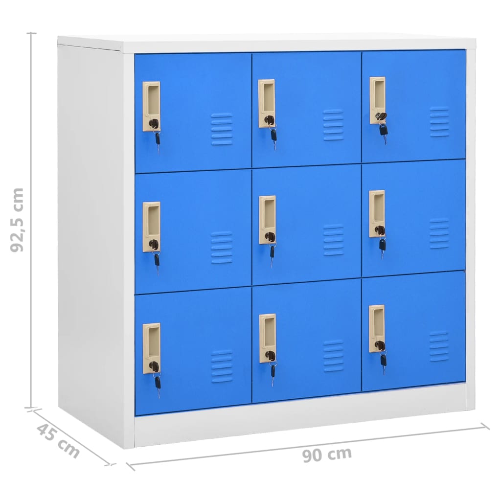 Locker Cabinets 5 pcs Light Grey and Blue 90x45x92.5 cm Steel