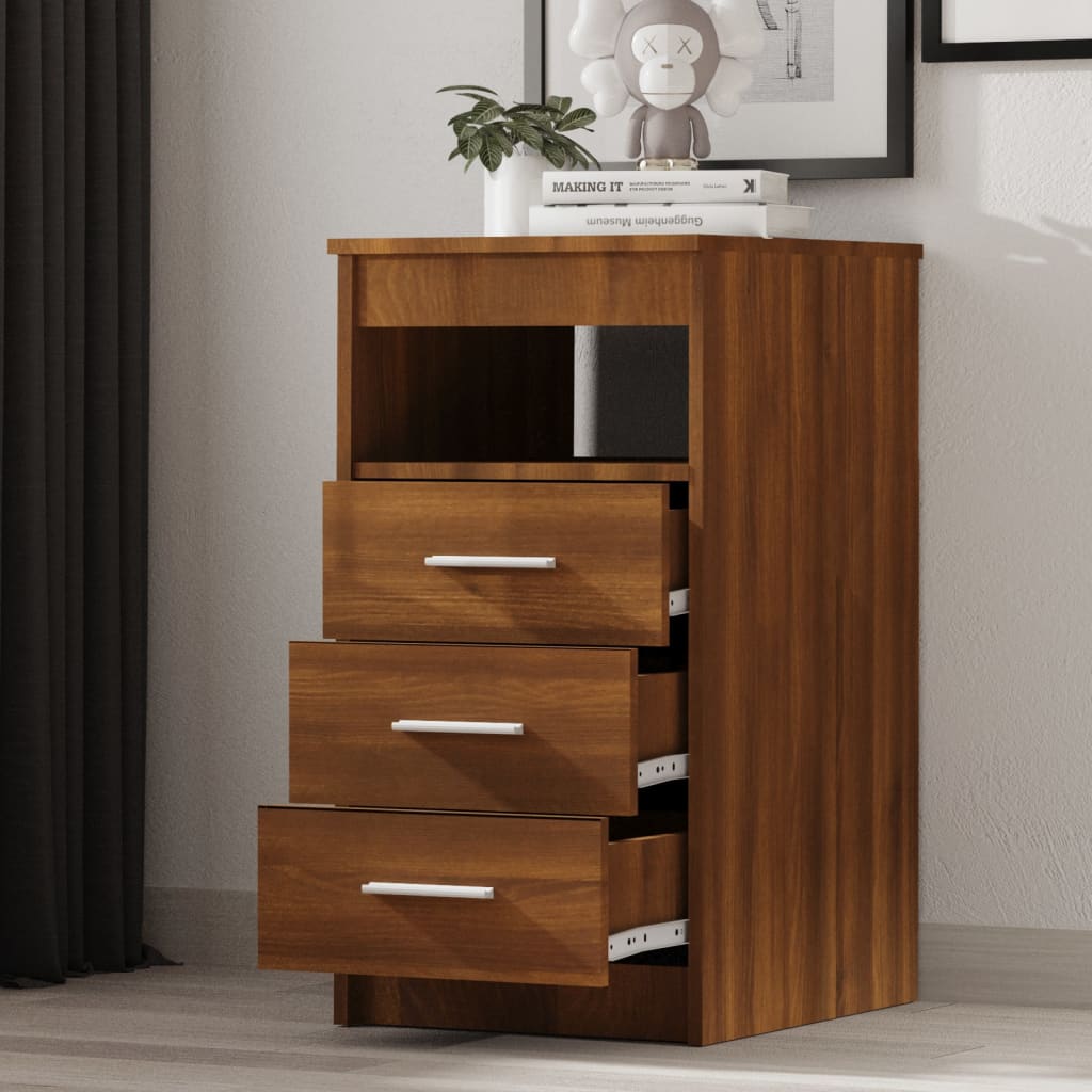 Drawer Cabinet Brown Oak 40x50x76 cm Engineered Wood