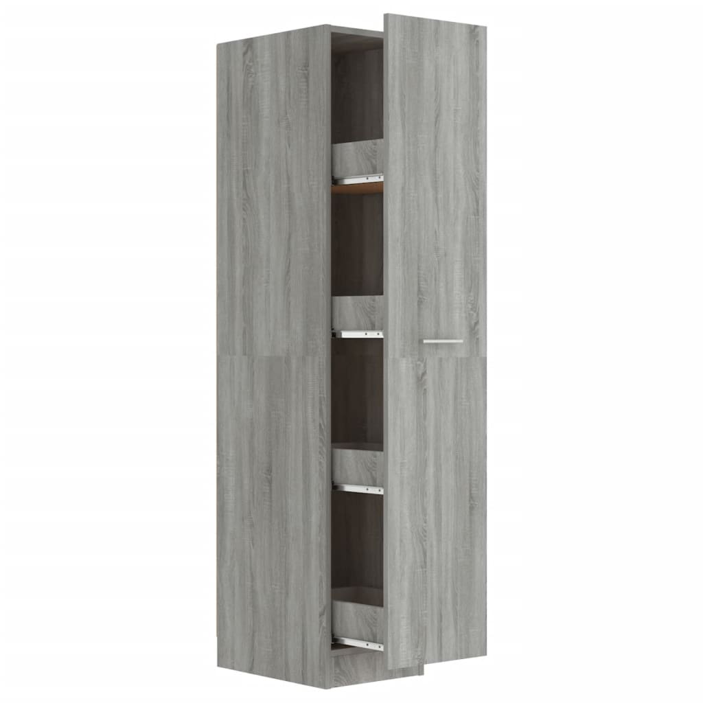 Apothecary Cabinet Grey Sonoma 30x42.5x150 cm Engineered Wood