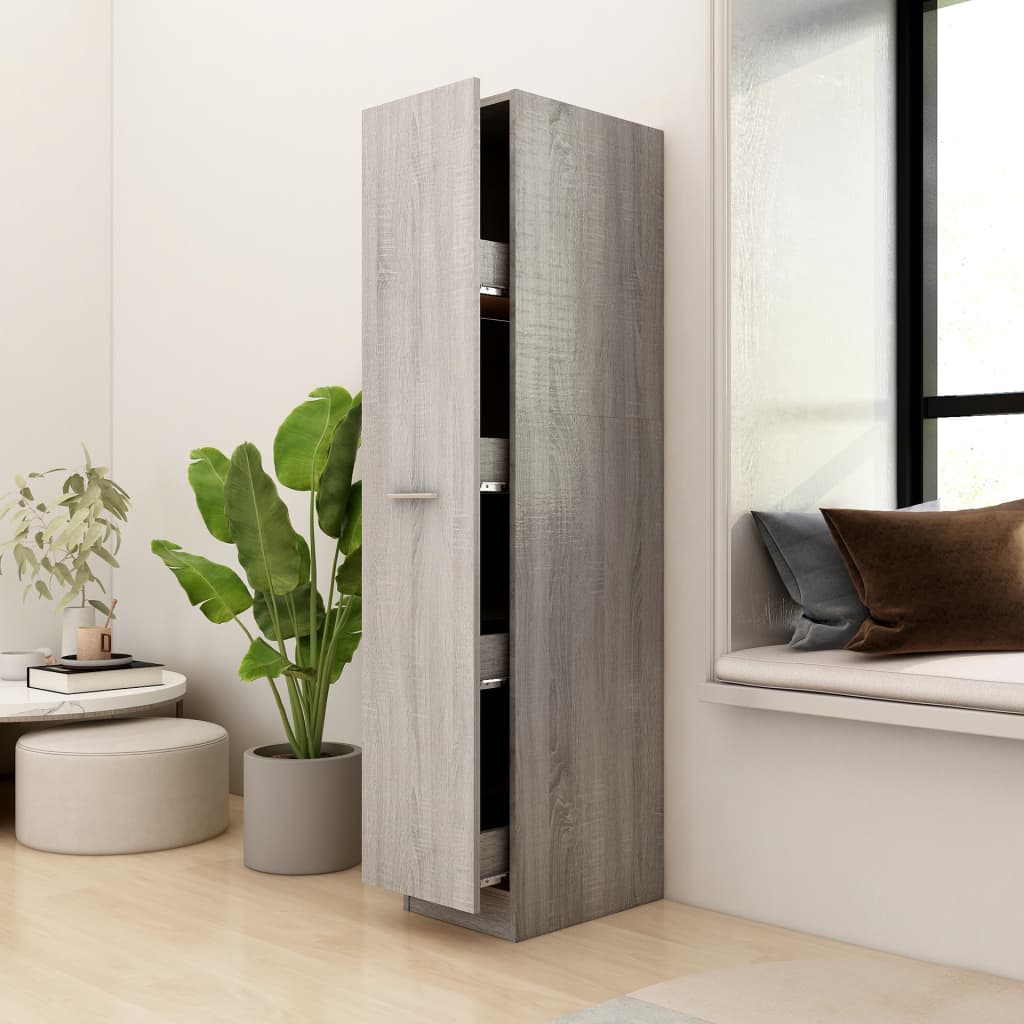 Apothecary Cabinet Grey Sonoma 30x42.5x150 cm Engineered Wood