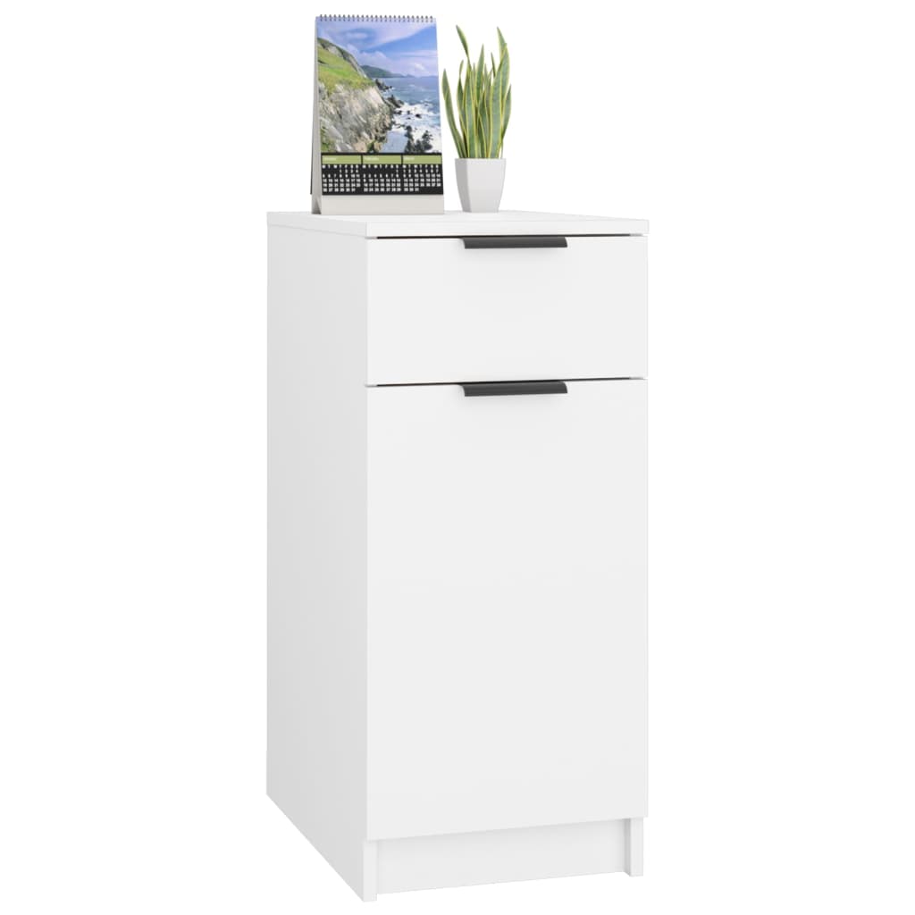 Desk Cabinet White 33.5x50x75 cm Engineered Wood