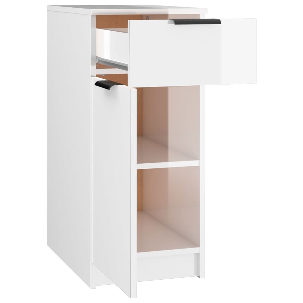 Desk Cabinet High Gloss White 33.5x50x75 cm Engineered Wood