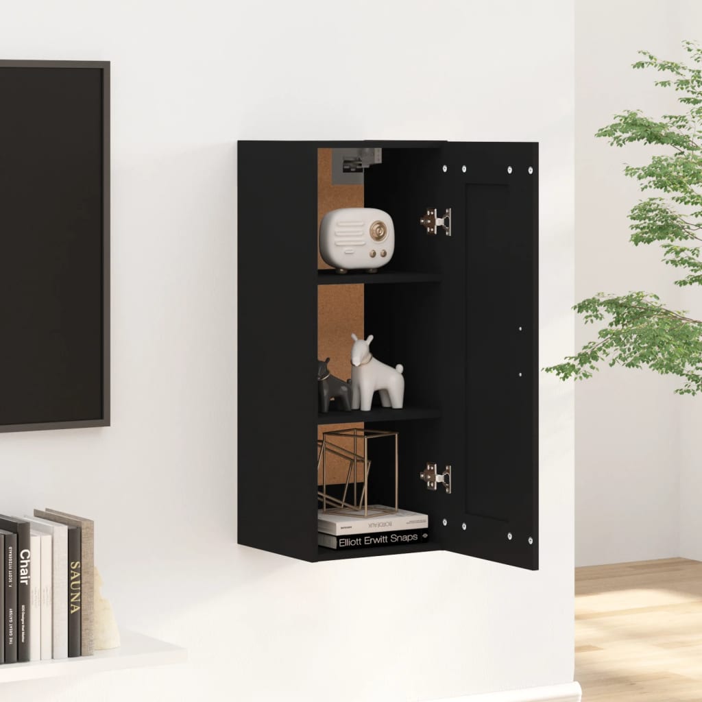 Hanging Cabinet Black 35x34x90 cm Engineered Wood