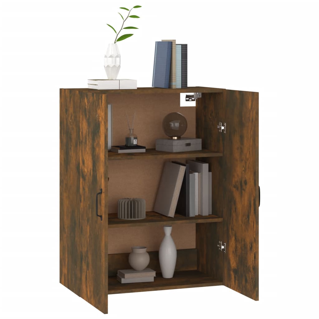Hanging Cabinet Smoked Oak 69.5x34x90 cm Engineered Wood
