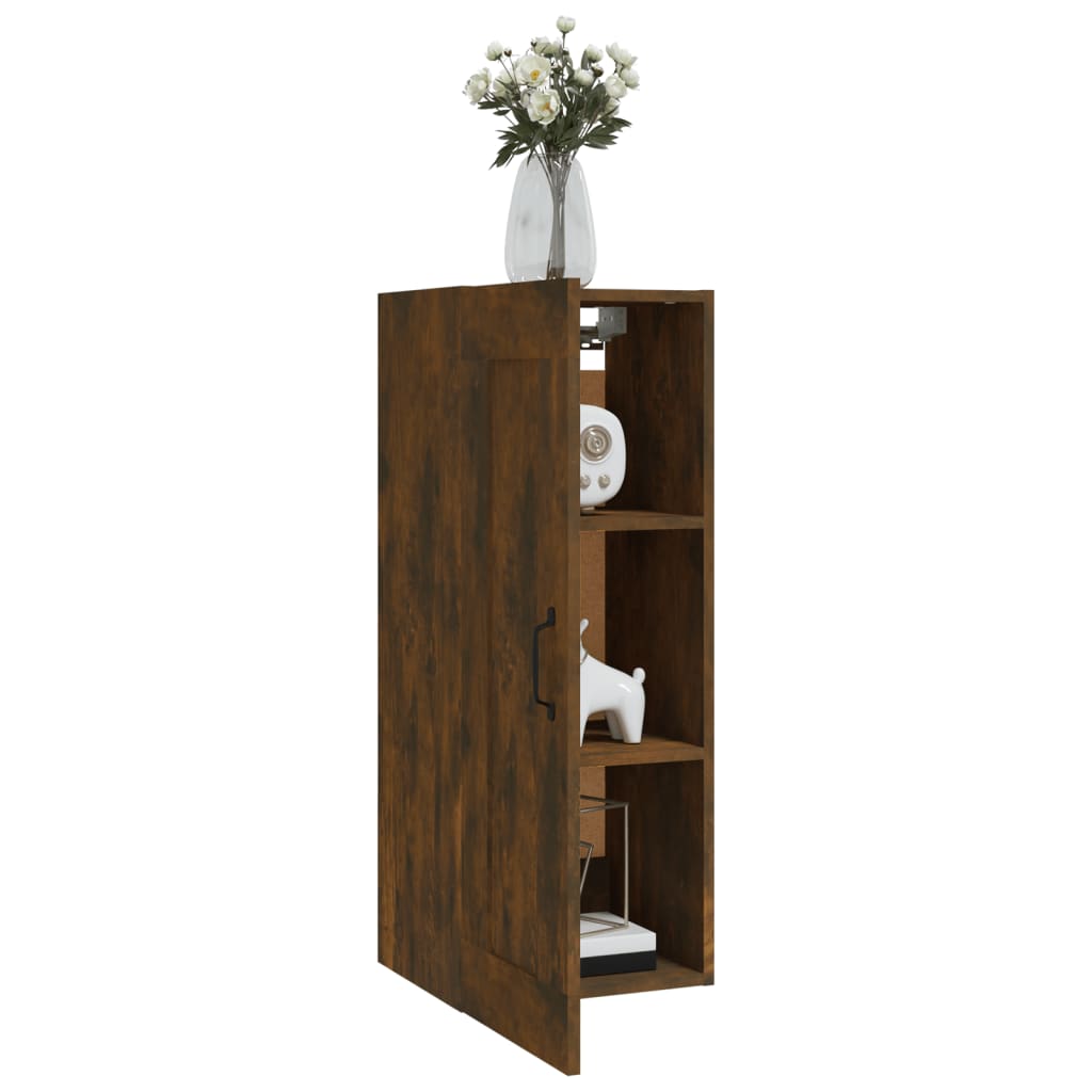 Hanging Cabinet Smoked Oak 35x34x90 cm Engineered Wood