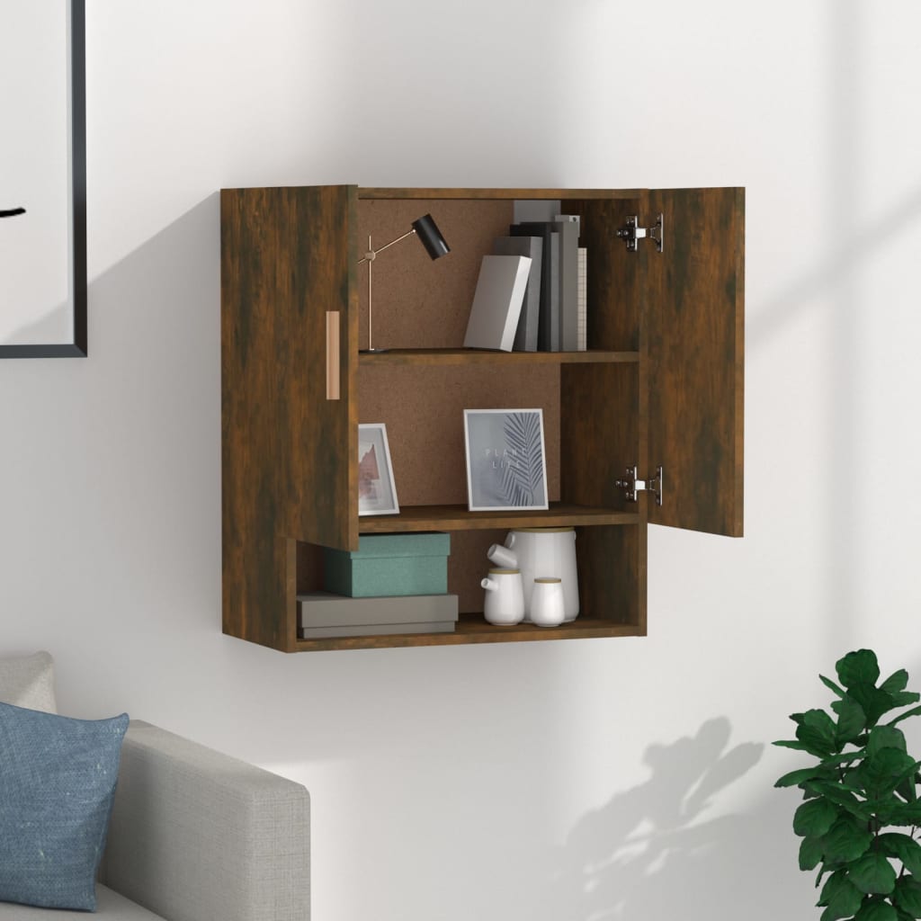 Wall Cabinet Smoked Oak 60x31x70 cm Engineered Wood