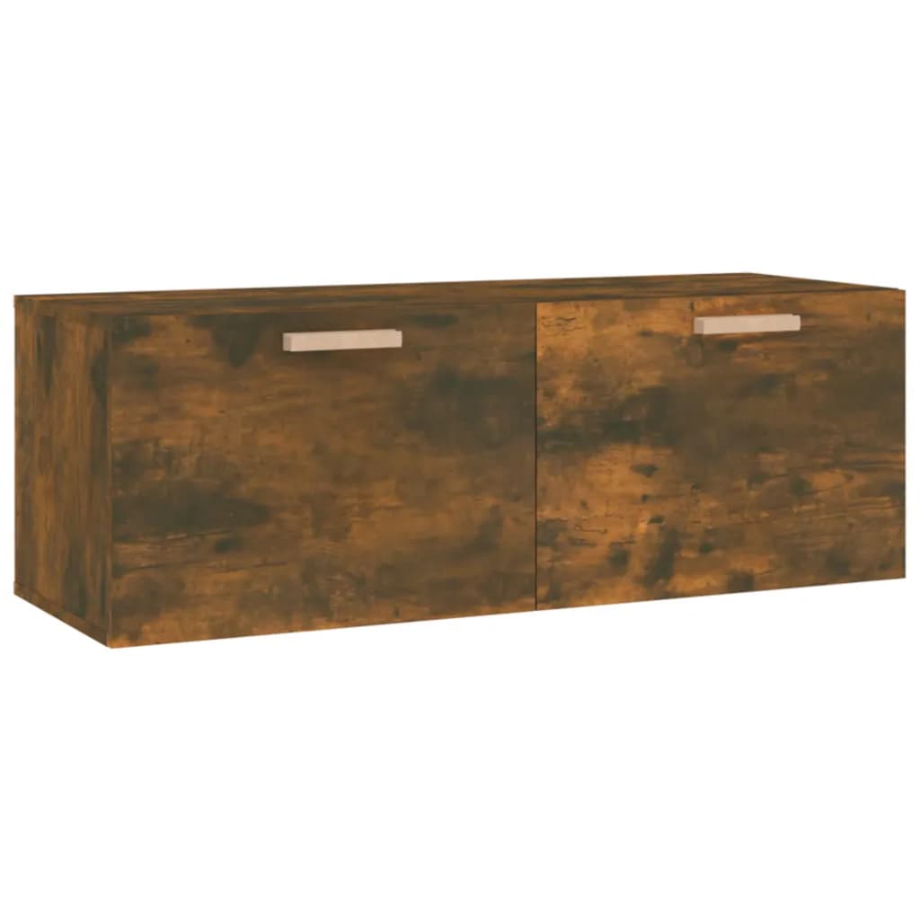 Wall Cabinet Smoked Oak 100x36.5x35 cm Engineered Wood