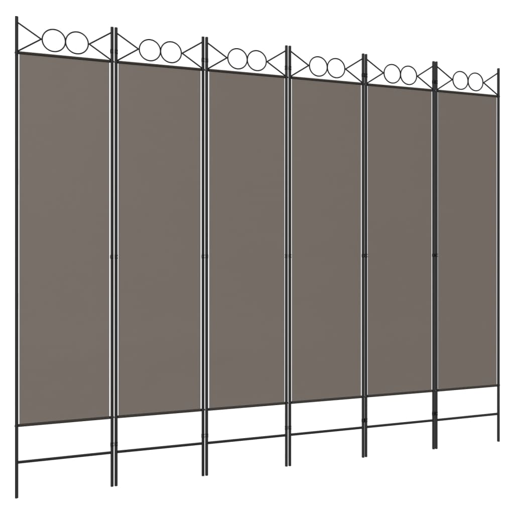 6-Panel Room Divider Anthracite 240x220 cm Fabric