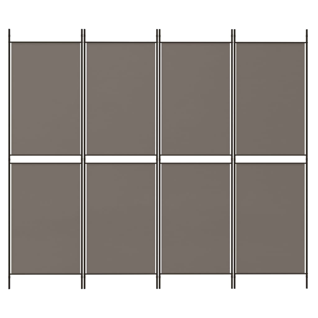 4-Panel Room Divider Anthracite 200x180 cm Fabric