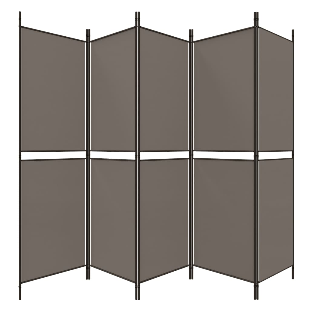 5-Panel Room Divider Anthracite 250x200 cm Fabric