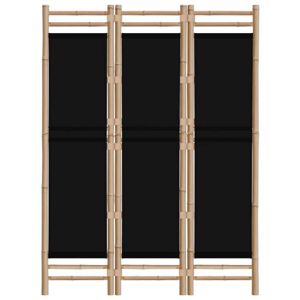 Folding 3-Panel Room Divider 120 cm Bamboo and Canvas
