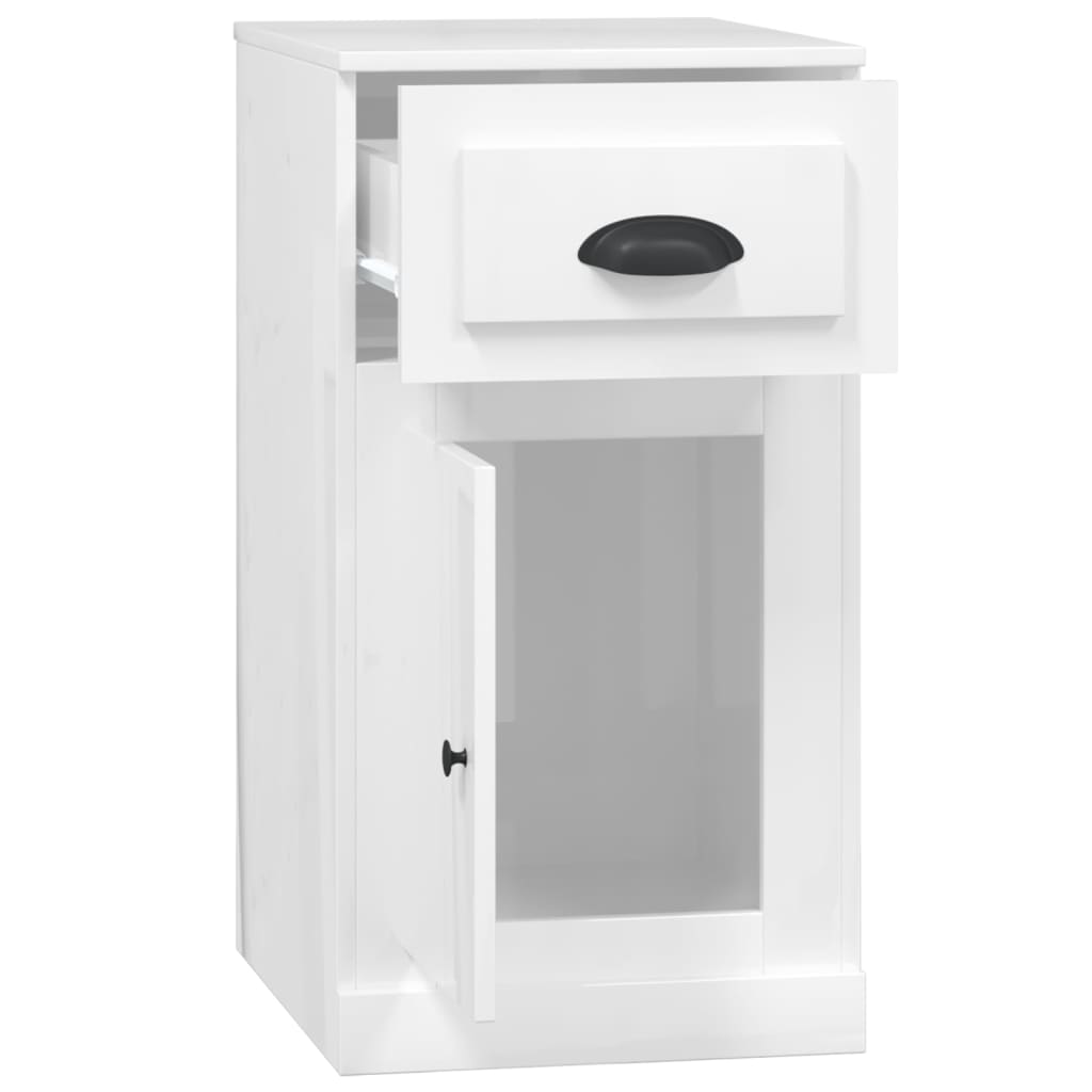 Side Cabinet with Drawer High Gloss White 40x50x75 cm Engineered Wood