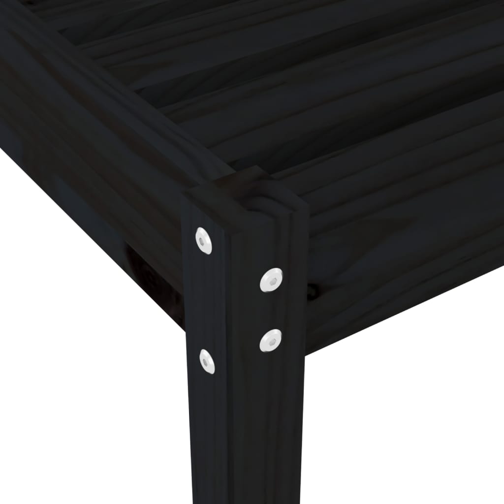 Sun Loungers 2 pcs Black 199.5x60x74 cm Solid Wood Pine