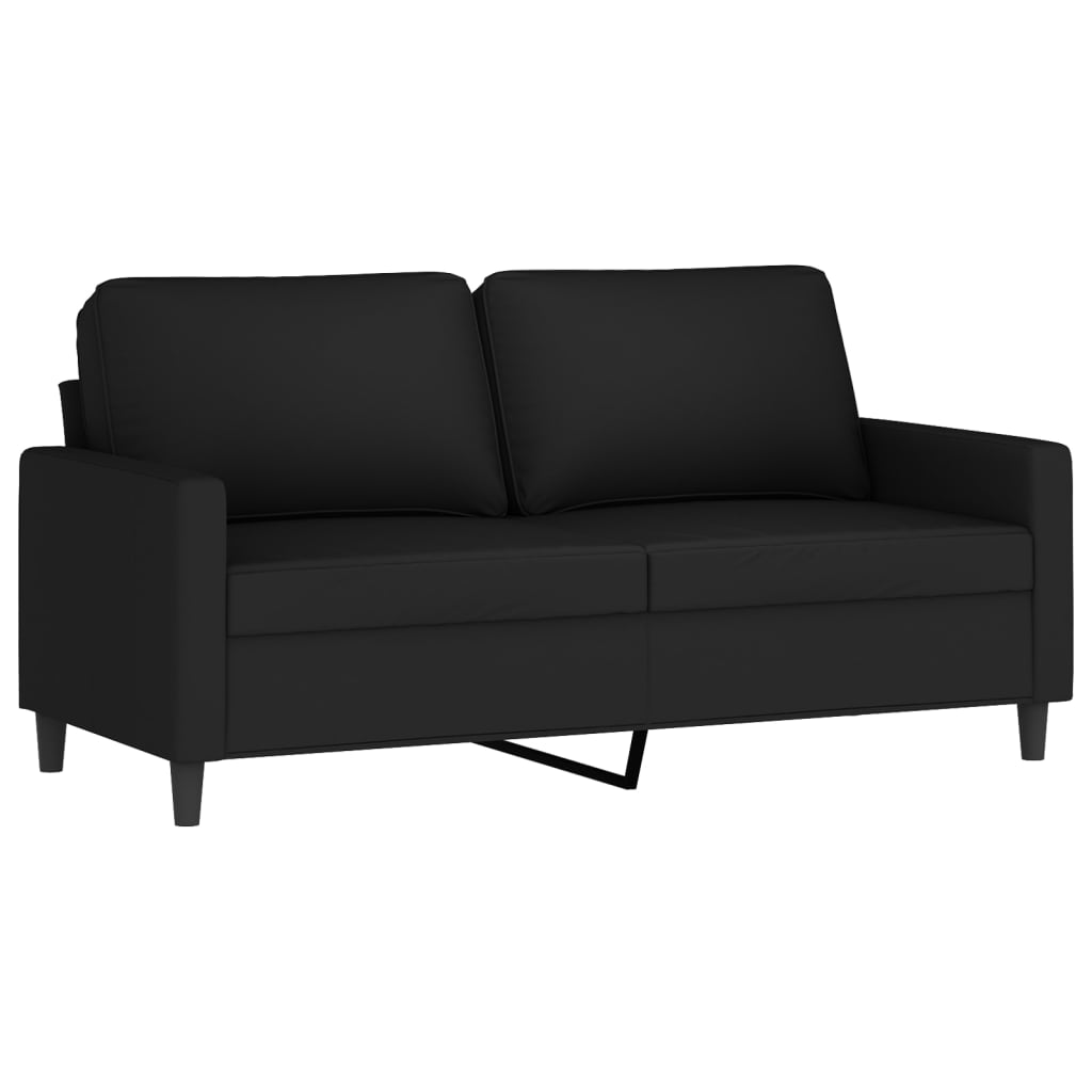 2 Piece Sofa Set with Cushions Black Velvet