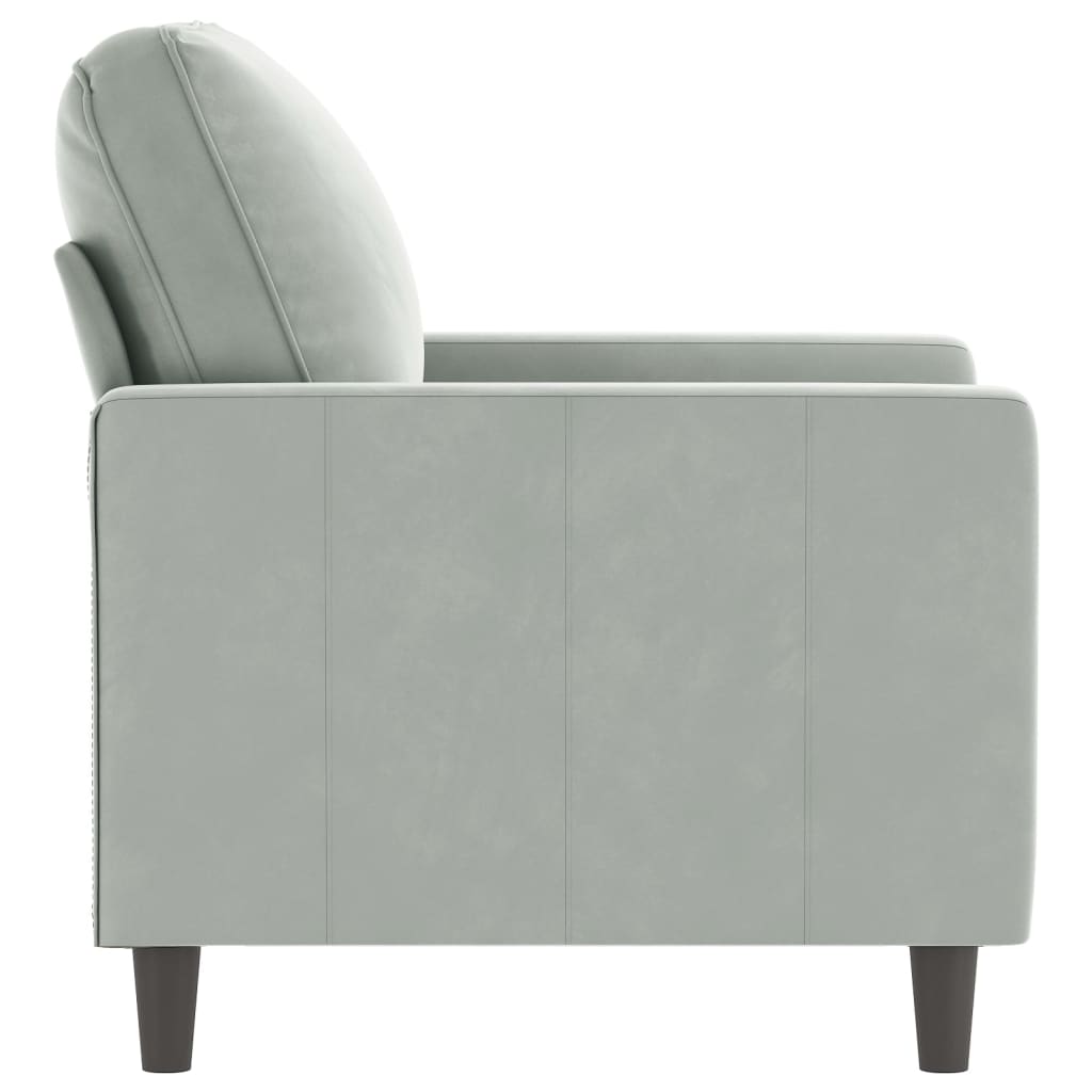 Sofa Chair Light Grey 60 cm Velvet