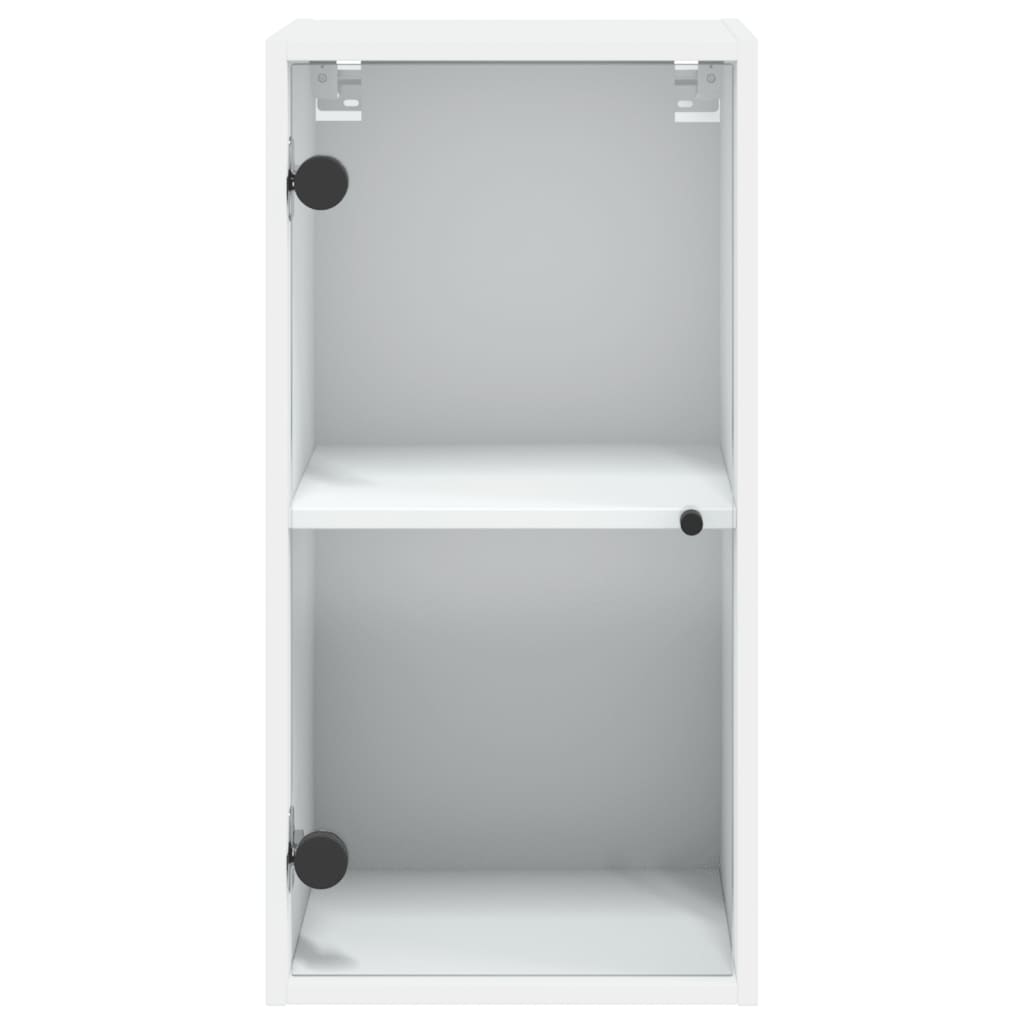 Wall Cabinet with Glass Doors White 35x37x68.5 cm