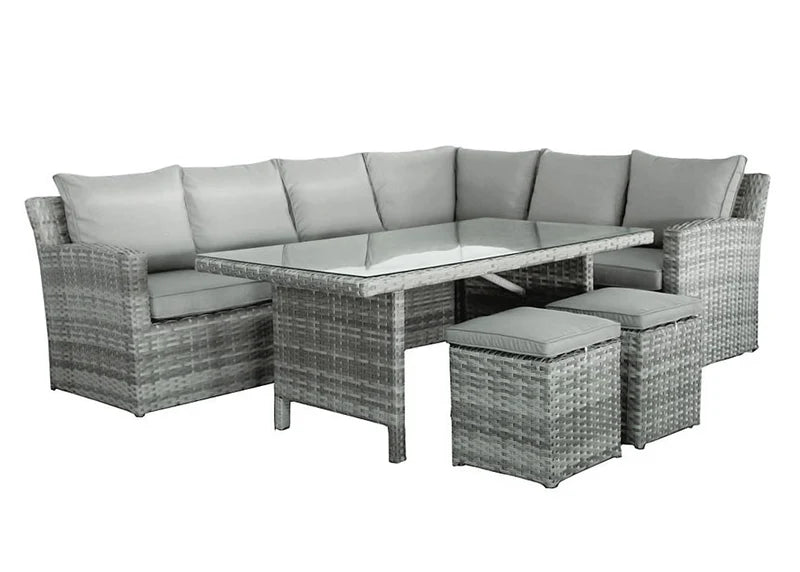 Chios Outdoor 4 Piece Modular Corner Sofa With Table Set