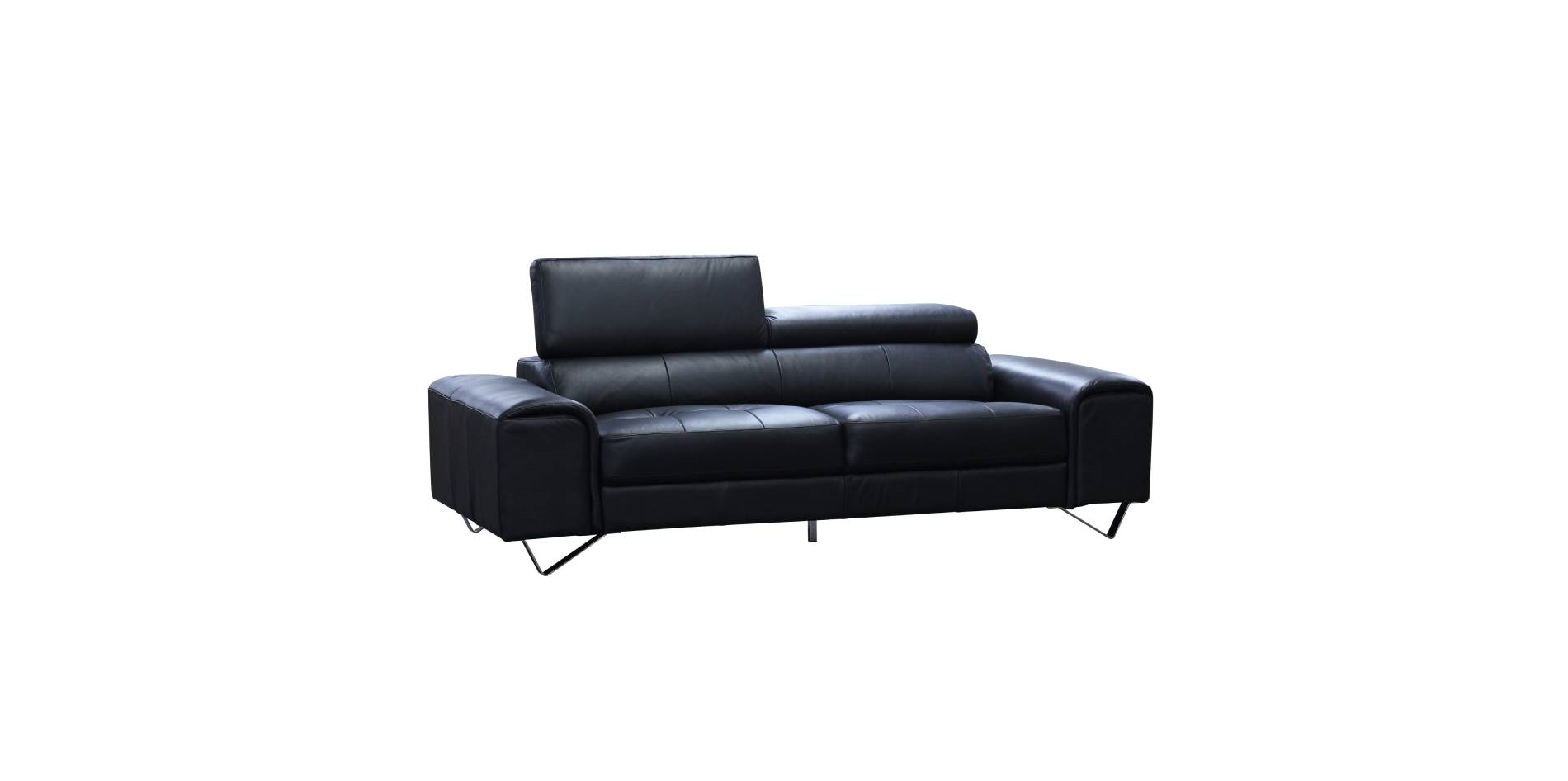 Bellagio Leather 3 Seater Sofa - Black
