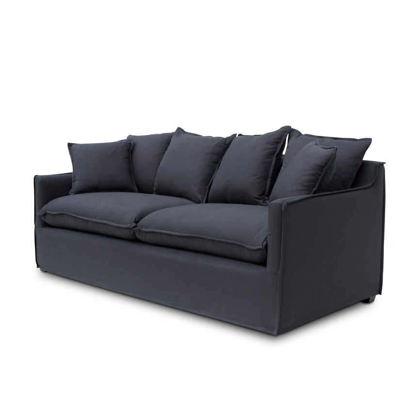 Brisbane 3 Seater Fabric Sofa - Charcoal Linen