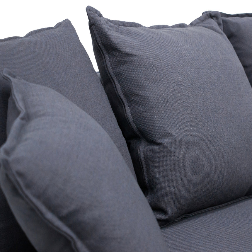 Brisbane 3 Seater Fabric Sofa - Charcoal Linen