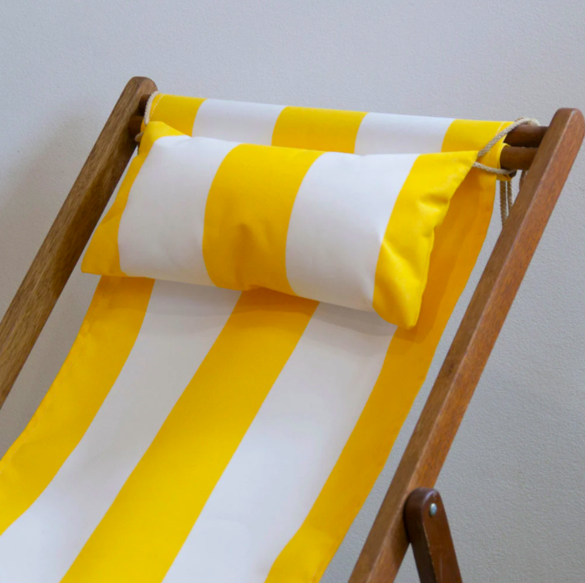 Head Cushion Synthetic Yellow/White