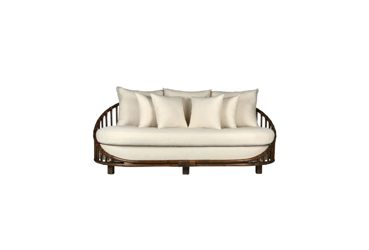 Palm Cove Rattan Occasional 3 Seater Sofa - Brown