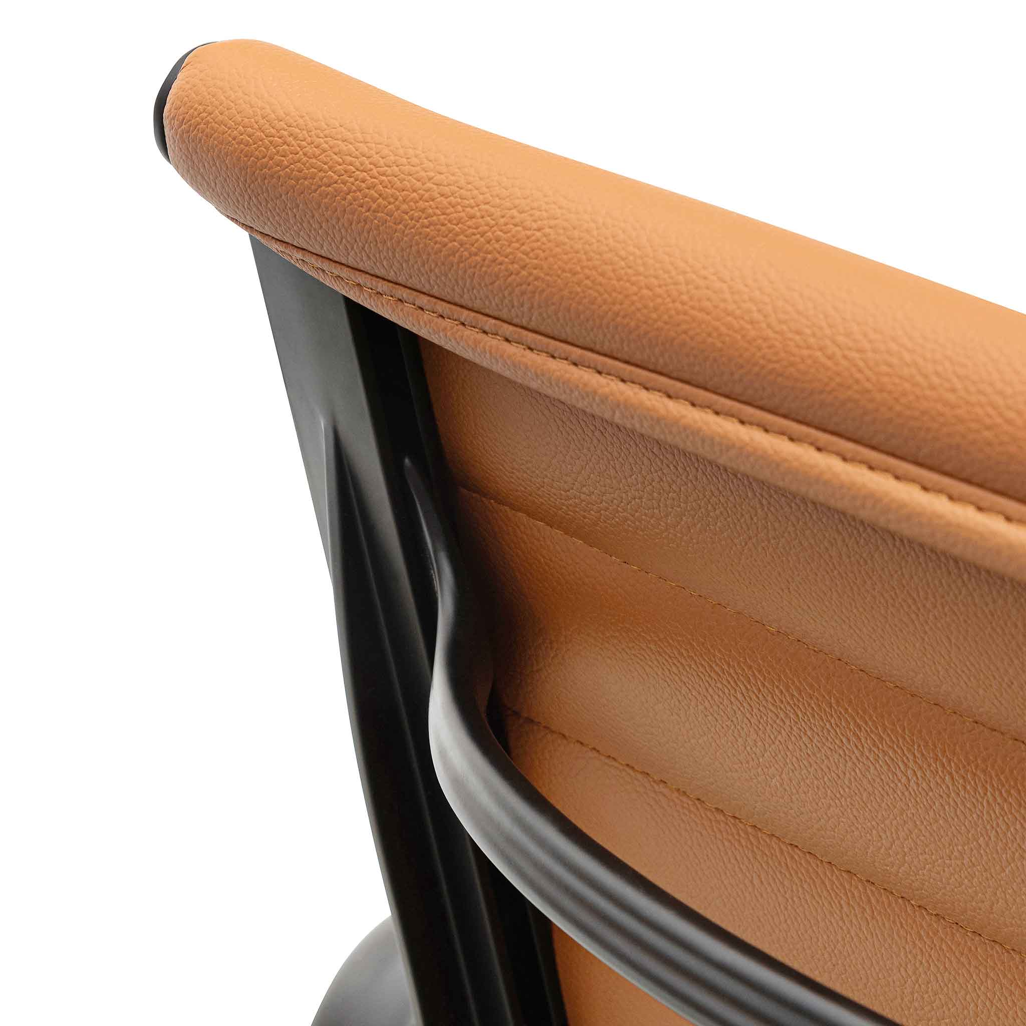 Sinova Low Back Office Chair - Saddle Tan in Black Frame