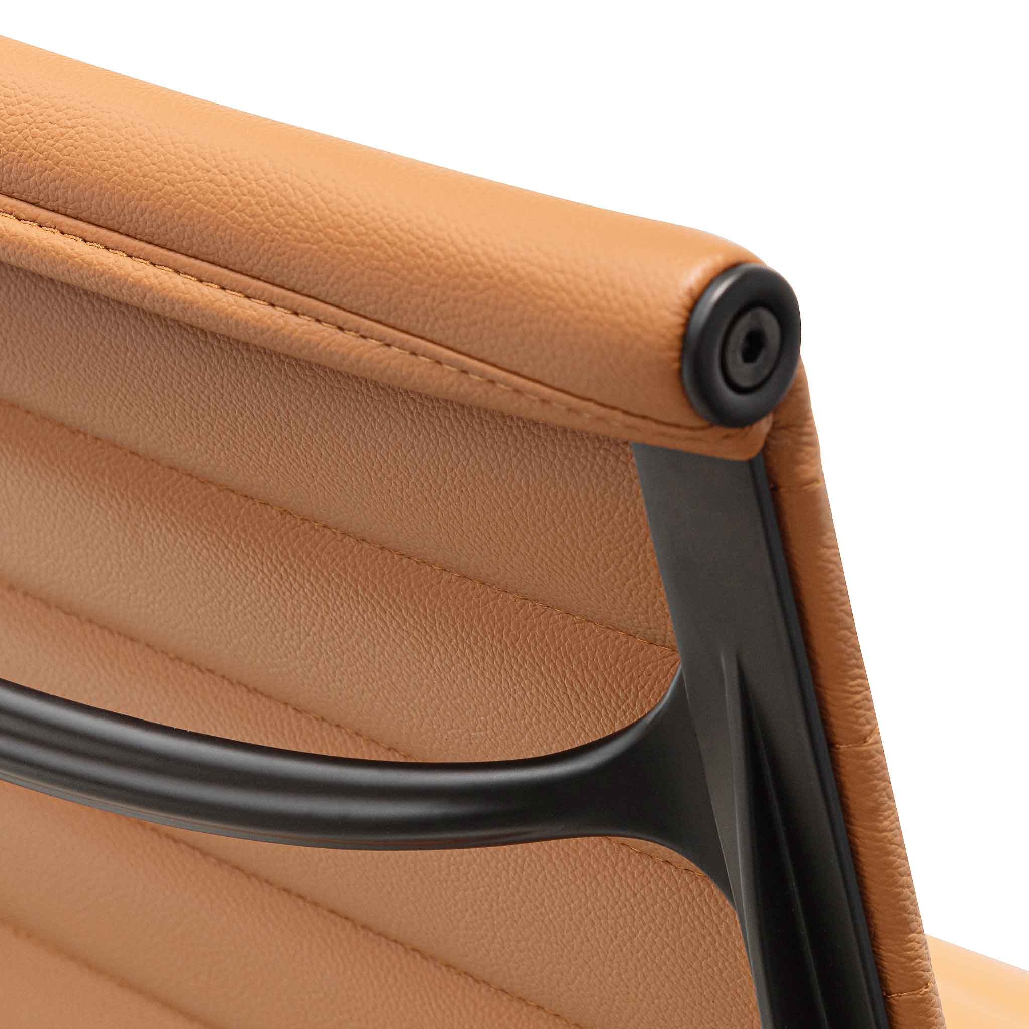 Sinova Low Back Office Chair - Saddle Tan in Black Frame