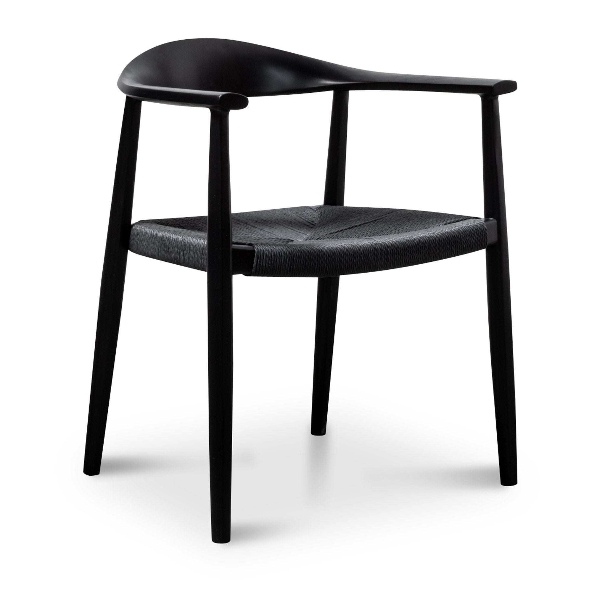 Set of 2 - Sunday Round Dining Armchair - Full Black