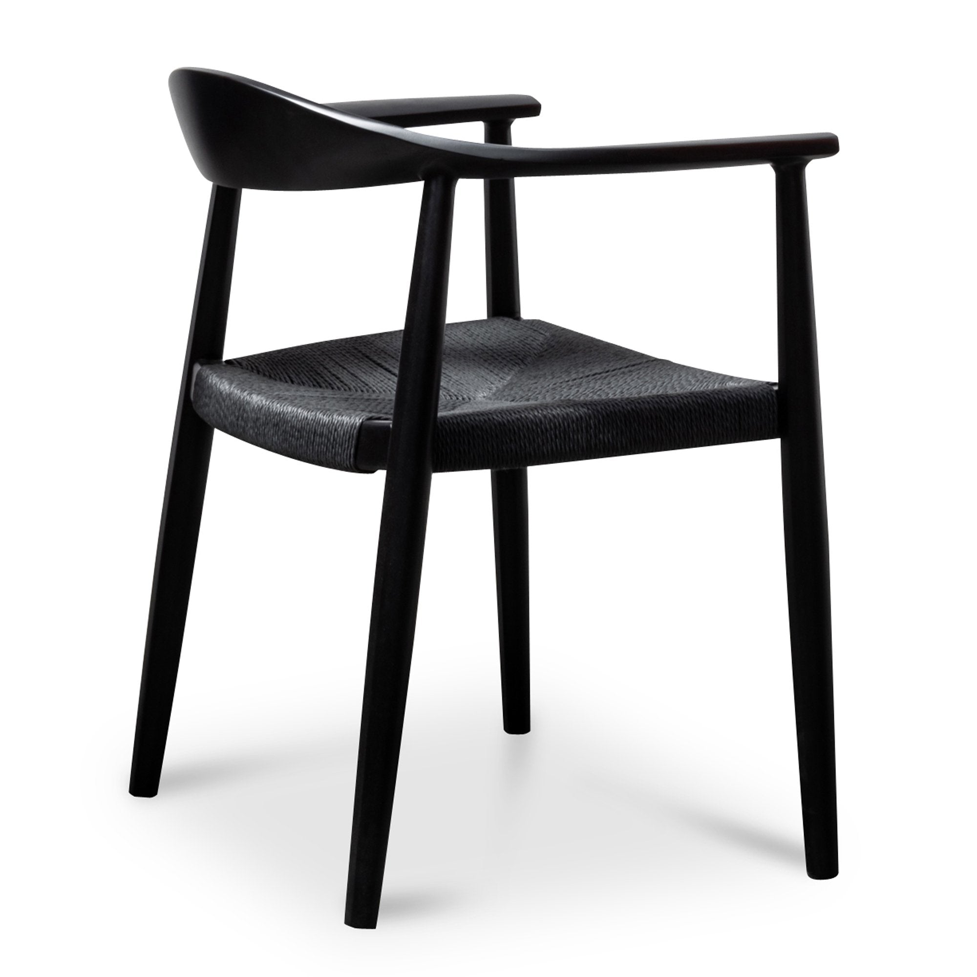 Set of 2 - Sunday Round Dining Armchair - Full Black