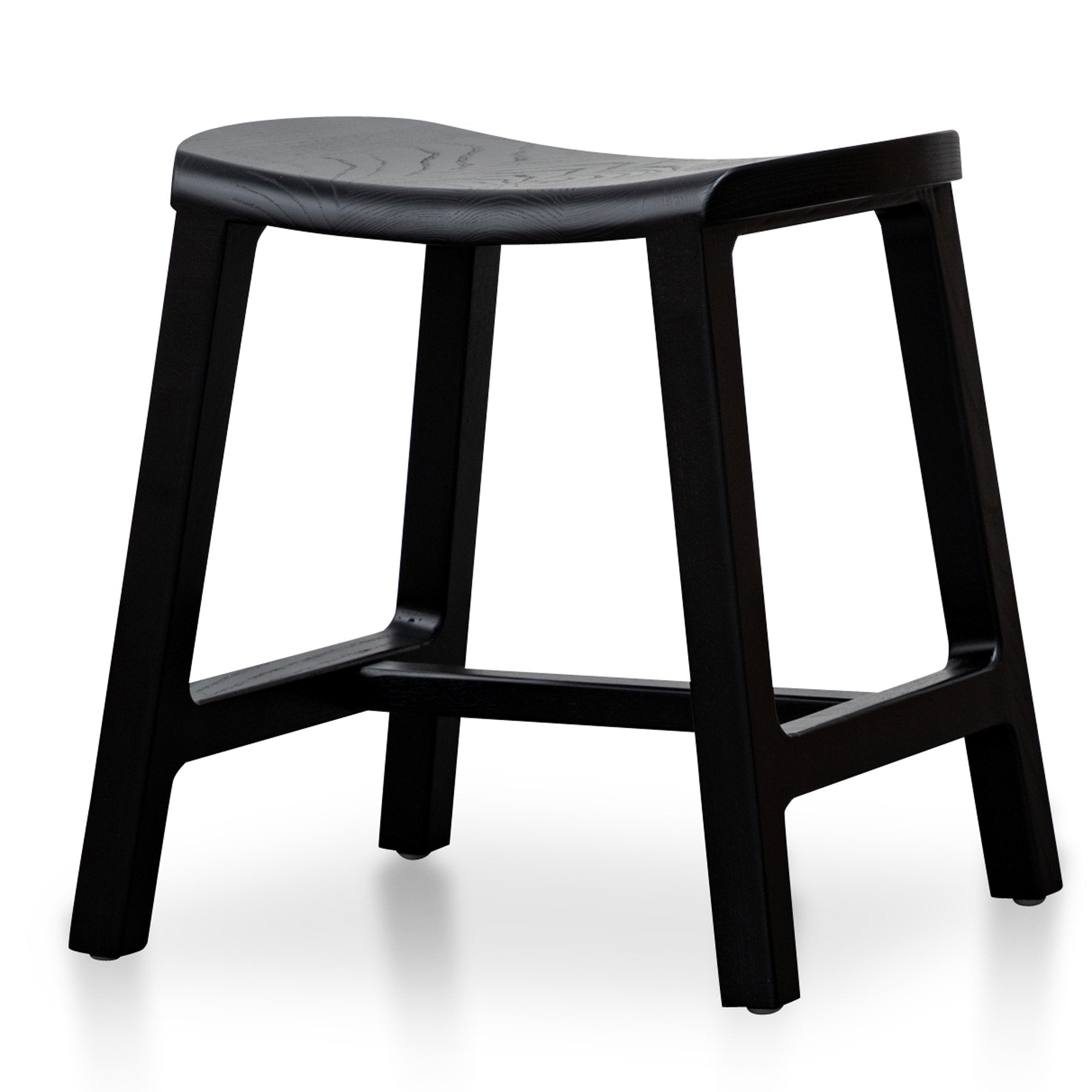 Wooden Low Stool 45cm - Black