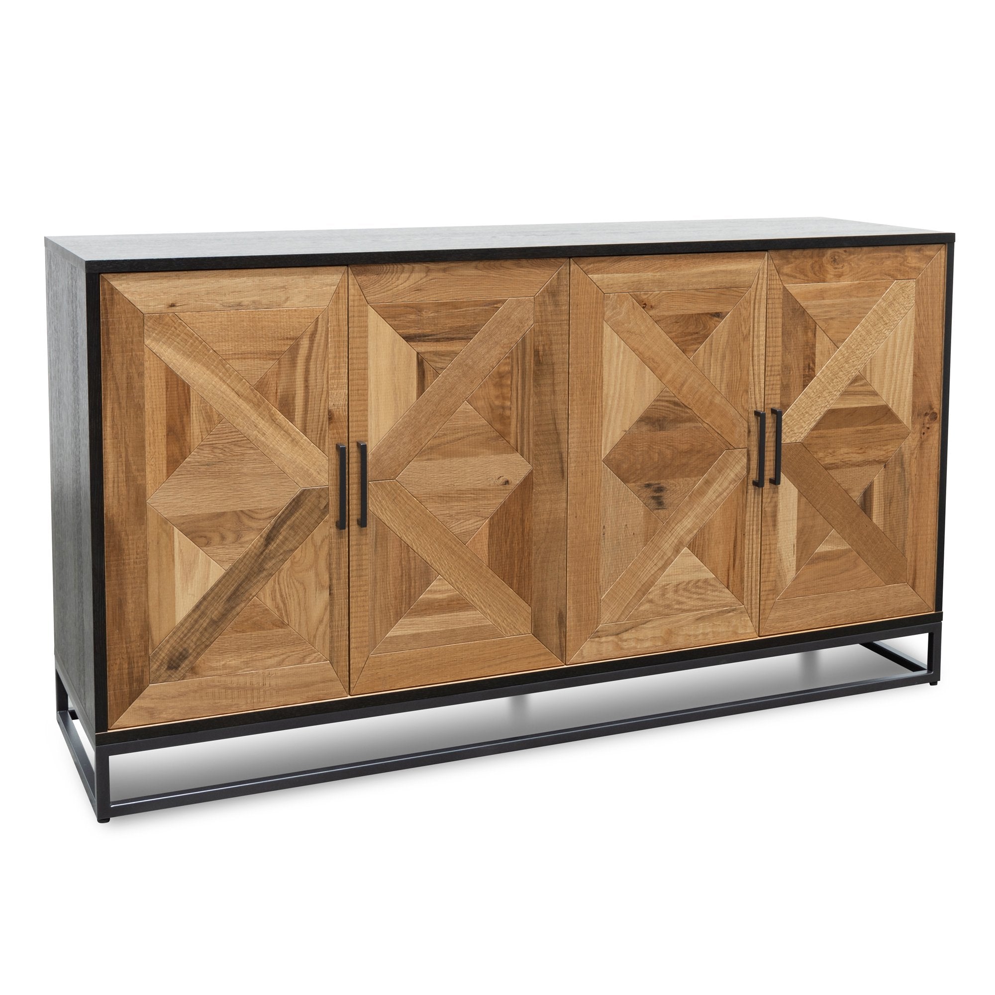 Percy 160cm Wide Sideboard - European Knotty Oak and Peppercorn