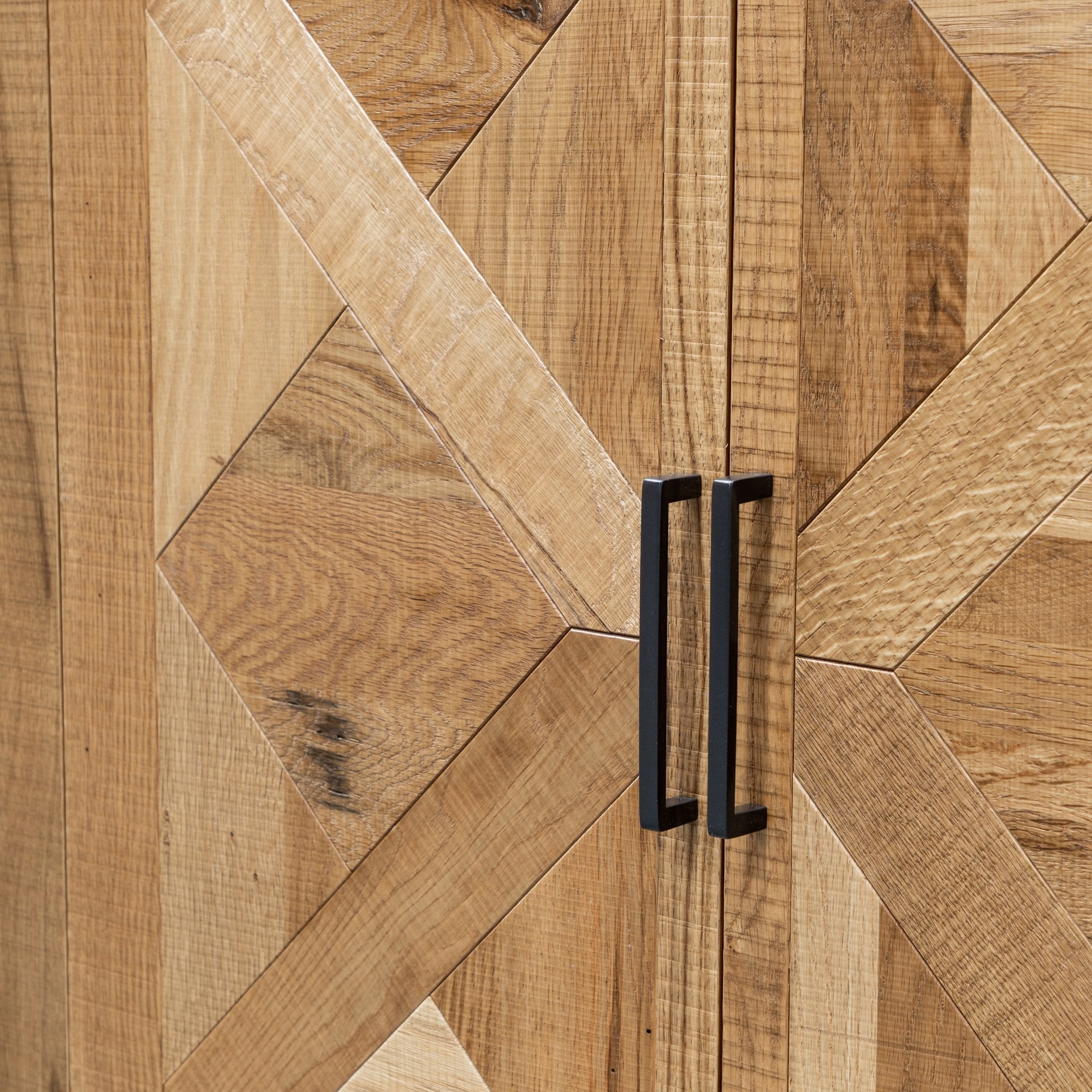 Percy 160cm Wide Sideboard - European Knotty Oak and Peppercorn
