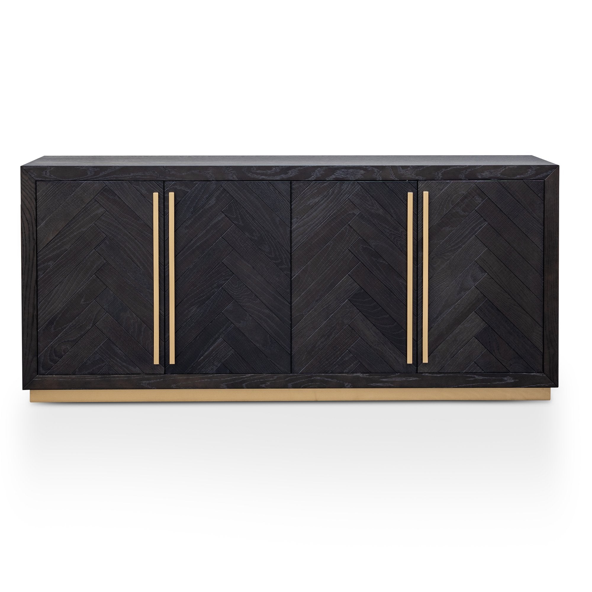 Wilma Wide 180cm Wooden Sideboard - Peppercorn and Brass
