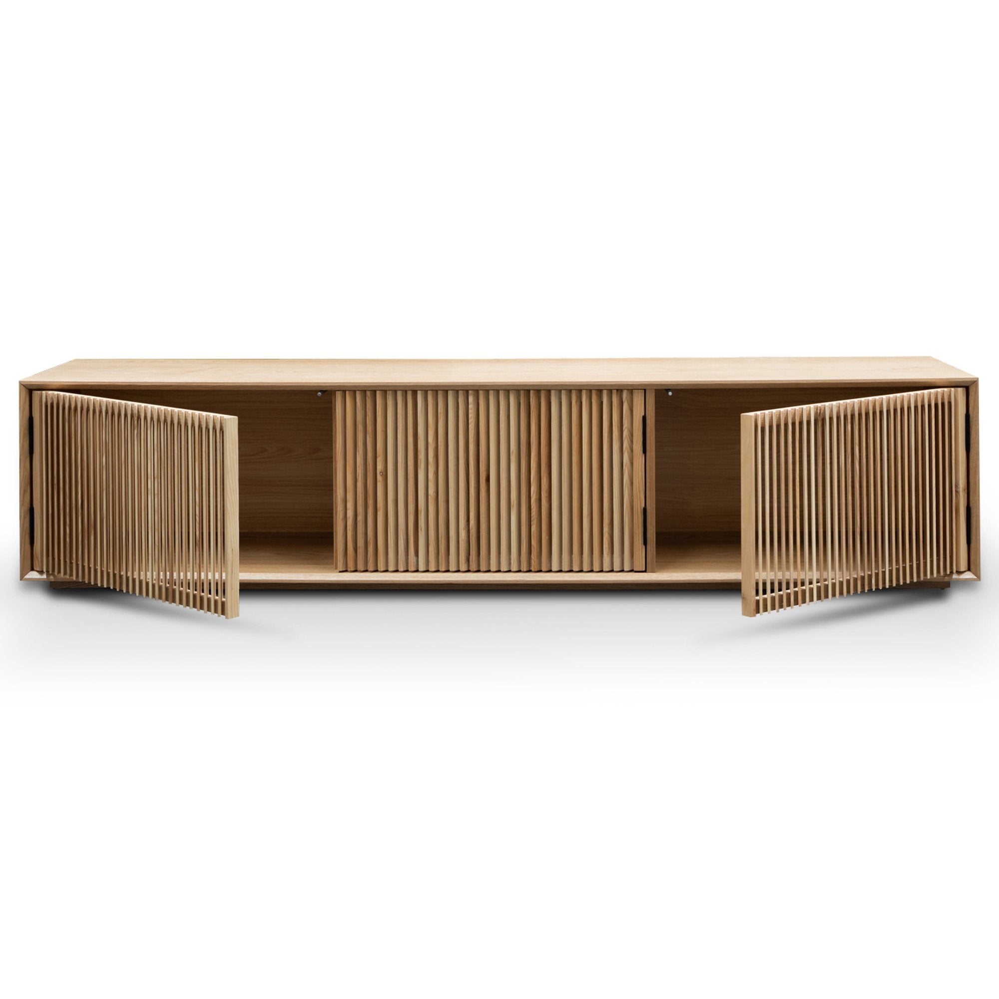 2m Wooden TV Entertainment Unit - Natural Ash